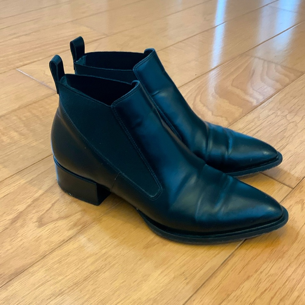 Vince black leather ankle boot.  Gently worn.  Classic silhouette.  Size 6.5